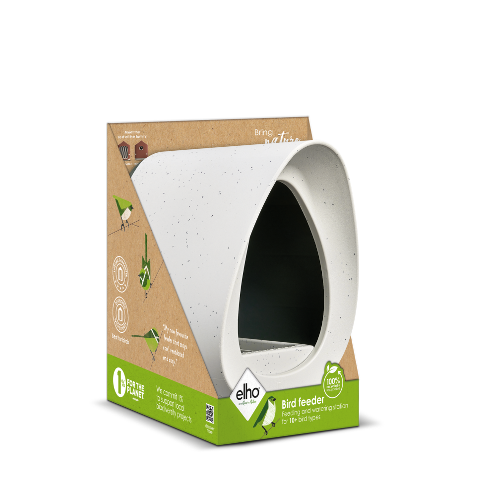 Elho Essential Bird Feeder 18cm - Fibrous Grey - 5822321942800 - Image 2