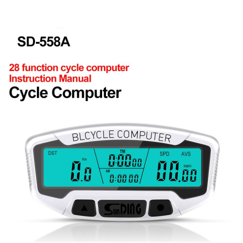 Sunding Sd-558A Wired Stopwatch, Speedometer, Digital Odometer, Rainproof Lcd Backlit Bicycle Computer Gifts:SD-558A 1