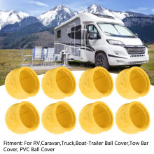 8 Yellow Truck Hitch Ball Covers 50mm