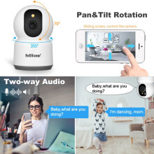 Sirhome SH038 5MP QHD 5G WLAN IP-Kamera mit Nachtsicht, Bewegungserkennung, Gegensprechfunktion, Personenerkennung und TF-Kartensteckplatz. Europäisc