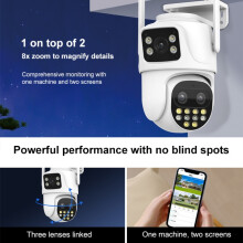 La cámara triple wifi QX104 de 3 MP admite detección de personas y alertas de IA (estándar europeo). Regalos: QX104