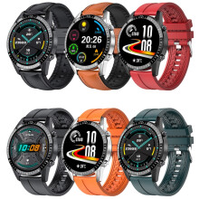 Montre connectée I9 1,5 pouce avec moniteur de fréquence cardiaque, de pression artérielle et d'oxygène sanguin, bracelet en cuir noir inclus.
