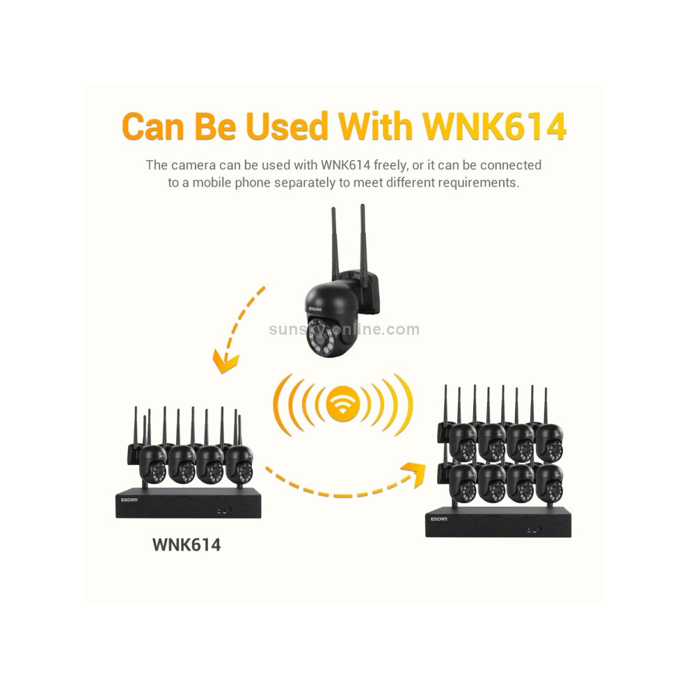 The Escam Wnk610 3Mp Wireless Dome Network Camera Supports Motion Detection, Two-Way Audio, Intelligent Full-Color Night Vision, And Us-Standard Tf C 9072918093222
