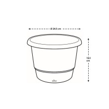 Blumentopf - AMIGA - Kunststoff - Weiß - Rund - Ø24,5xH18cm - 100% recycelt - ELHO