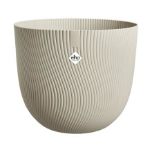 Sereh Round 30cm Mushroom Beige Planter Frost Resistant Drainage Indoor Outdoor