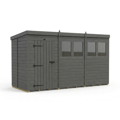 12x5 Pent Composite Shed (Single Door, With Windows) 1