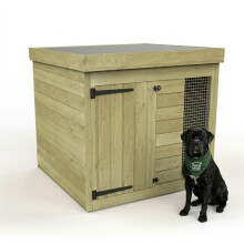 4ft x 4ft Dog Kennel & Run - Pressure Treated Tanalised Timber, Tongue & Groove Shiplap, 38x50mm Framework, Heavy Duty - 4x4DKSH