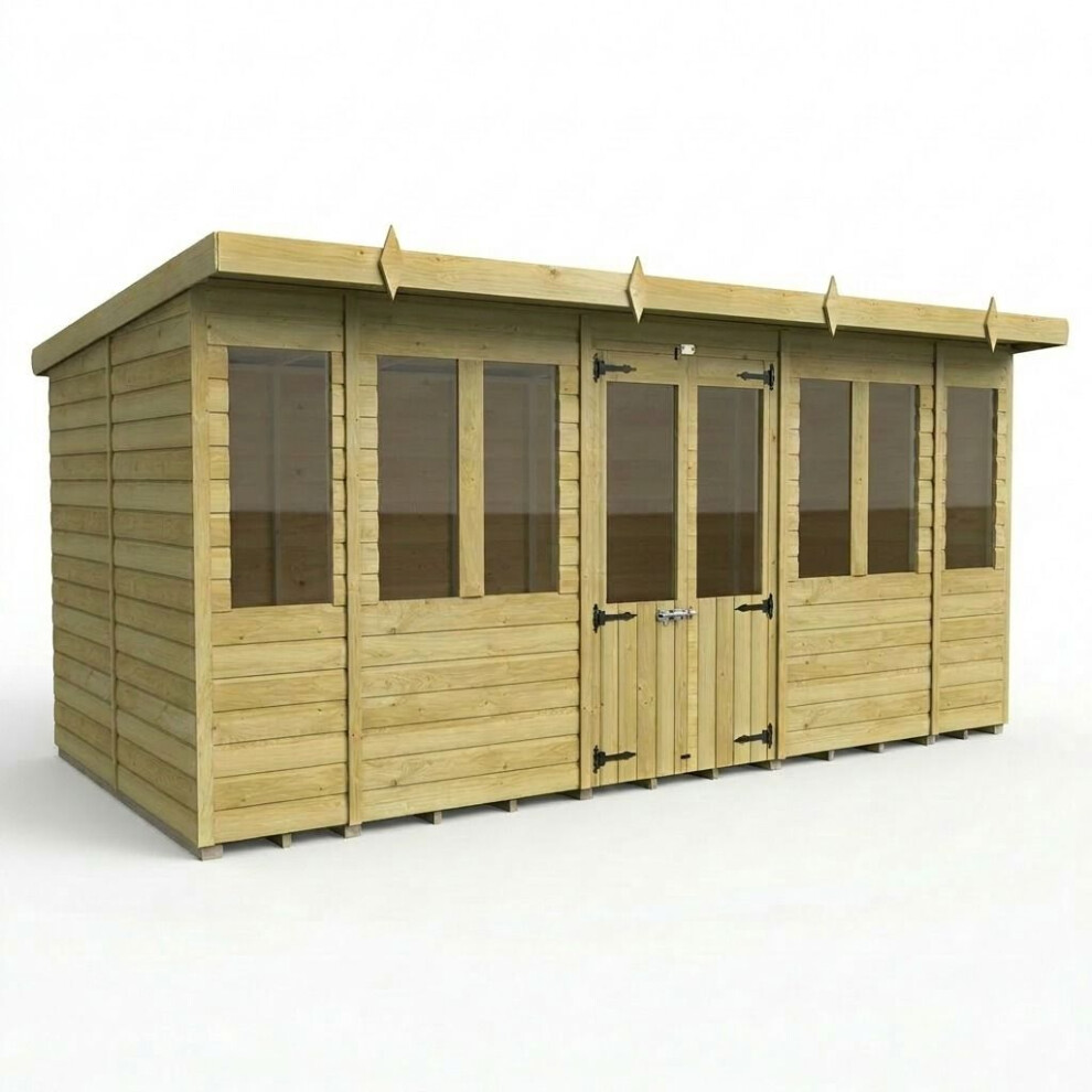 Total Sheds Pent Summer House 16Ft X 8Ft Fast & Free 2-5 Nationwide Delivery