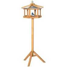 Wetterfestes Vogelfutterhaus mit Ständer und Zinkdach, für Garten und Terrasse, 113 x 40 x 40 cm