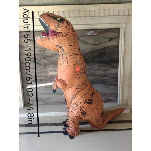 Volwassen dinosaurus opblaasbaar kostuum 2