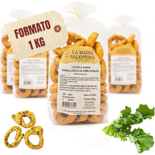 Tarallucci Salentini alle Cime di Rapa 1 Kg, Artigianali al Forno - Taralli Pugliesi Croccanti Tradizionali del Salento - Tarallin