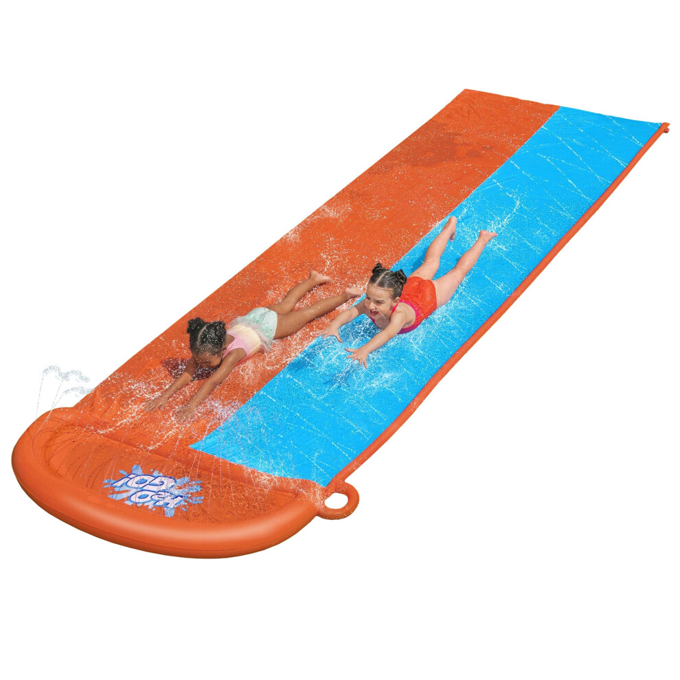 Bestway H20go Double Lane Slip And Slide, Inflatable Water Slide For Kids, Summer Garden Outdoor Toy With Built-In Sprinklers And Drench Pool