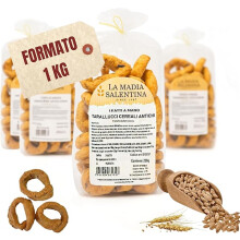 Tarallucci Salentini ai Cereali Antichi e Semi 1 Kg, Artigianali al Forno - Taralli Pugliesi Croccanti Tradizionali del Salento, T