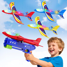 Doloowee Boys Toys for 3 4 5 6 7 8 Years Old, 1 Launcher with 3 Foam Glider Planes