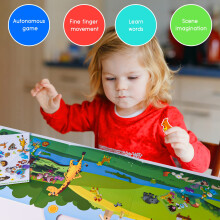 ASTARON 3D Sticker Scenes Book for Kids,88 Pcs Reusable Animals Jelly Stickers for Toddlers, Puffy Sticker Game Educational Sensory Learning Toy, Par