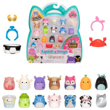 Squish-a-longs Mini-Squish 14-Pack (Wave 6, Style 2) includes Mini-Squish styles like Wilfred the Brown Highland Cow, Darlene the Peach Beaver