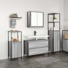 vidaXL Bathroom Furniture Set 3 pcs Grey Sonoma Engineered Wood