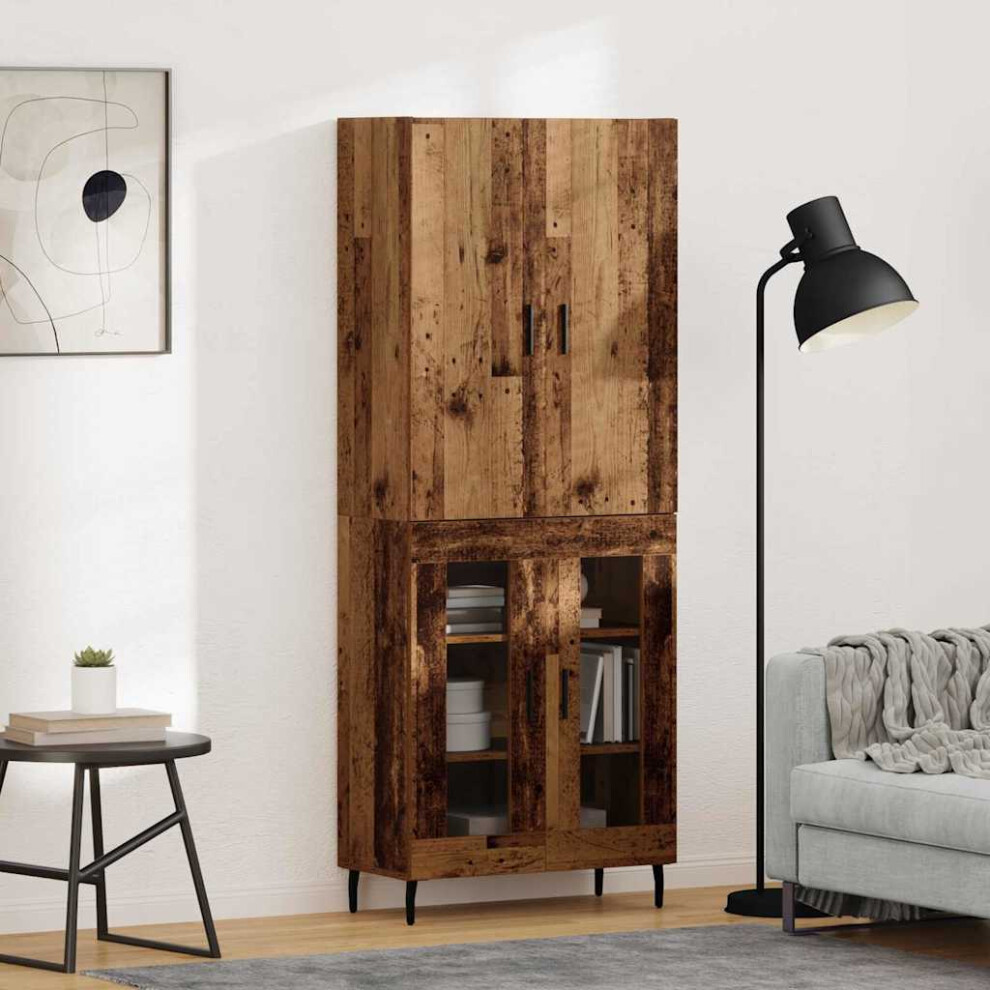 vidaXL Highboard - Engineered Wood - 2 Glass Doors - Image 2