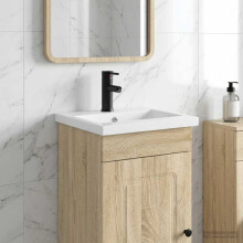 vidaXL Bathroom Wash Basin Matte Black 42 x 40 x 16.5 cm Metal