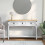 VidaXL vidaXL End Table Corona White 114 x 34.5 x 73 cm Solid Pine Wood 1