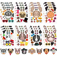 24 Sheets DIY Dog Face Stickers for Kids - Create Your Own Animal Stickers, Birthday Party Favors, Classroom Art Craft Activities & Teacher Rewards (7