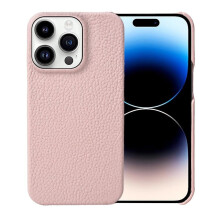 Tenké puzdro z pravej kože pre iPhone 16Series, čierne
