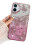 Θήκη iPhone 16 3D με γκλίτερ πεταλούδας, ροζ, 6,1 ιντσών 1