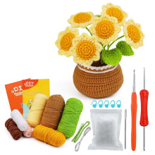 Crochet Kit for Beginners Sunflower Pattern 1 Set