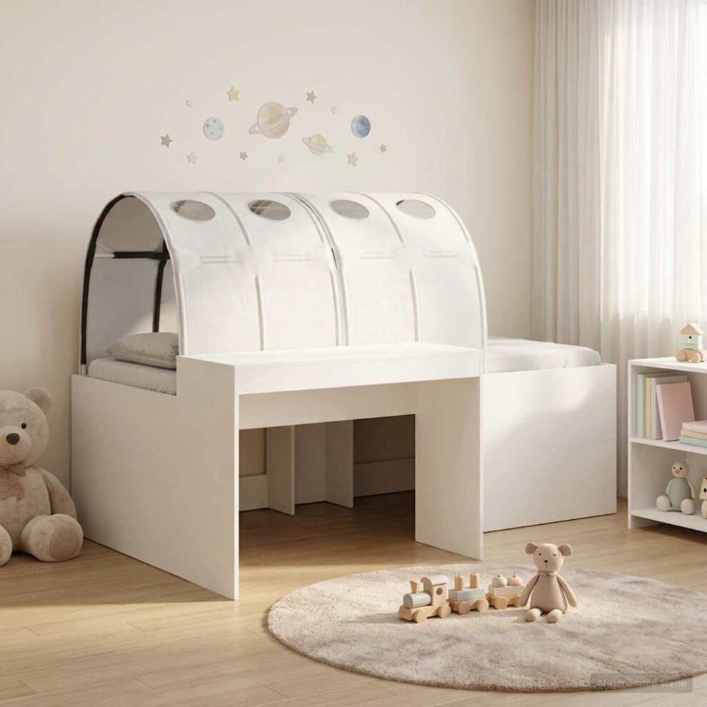 Vidaxl Kids'high Bed Frame With Desk Engineered Wood White