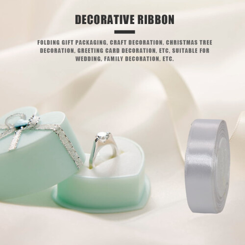 Silk Satin Ribbon 25 Yards per Roll 5 cm Width White 1