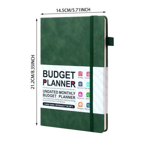 Budgetplaner-Notizbuch, monatlicher Ausgaben-Tracker 2