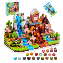 HOPFROG Toys for Kids Boys 200 PCs Magnetic Blocks Lava Lawn Set, Stocking Fillers Party Bag Toy for Kid Ages 3 4 5 6 7 8 9 10 Year Old, Fidget Cubes