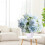 Blue artificial peony bouquet with hydrangea and wildflowers 8