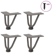vidaXL Hairpin Legs for Coffee Table 4 pcs Natural Steel 10 cm Solid Steel