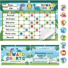 Magnetic Reward Chart For Kids 32 Perforated Chore Charts Dinosaur