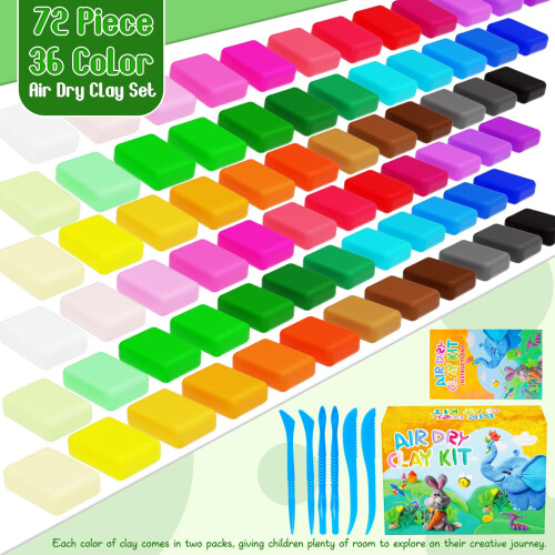 Air Dry Clay Kit 78 Pack, with 6 PCS Tools & Project Booklet 1