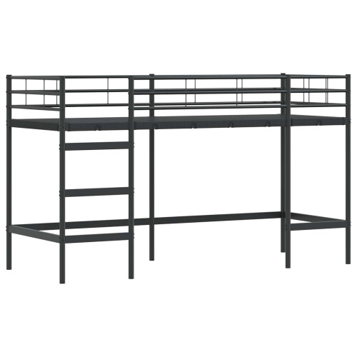 VidaXL vidaXL Kids'Loft Bed Frame with Curtains Black 100 x 190 cm 2