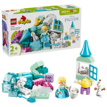 LEGO DUPLO Disney Frozen Creative Box with Elsa and Olaf - Educational Motor Skills Toy for Toddlers - Montessori Set w/ 2 Figures - Gift for 2+ Year