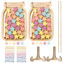 2 Sets Star Reward Jar, 60Pcs Reward Jars for Children with Stars, Good Behaviour Chart Reward Pot