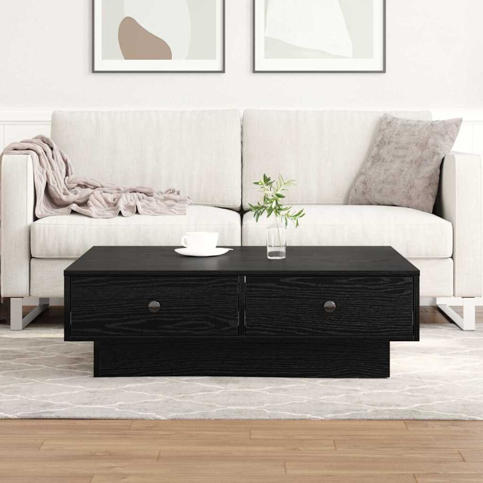 Vidaxl Coffee Table Oak 90 X 90 X 28 Cm Engineered Wood Black