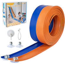 Flex Track 4.5m Starter Set, Flexible Race Car Ramp Track for Ages 3 & Up with Suction Cups Compatible with Diecast 1/64th Cars (Blue & Orange)