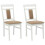 VidaXL vidaXL Dining Chair 2 pcs White and Brown Solid Rubber Wood 2