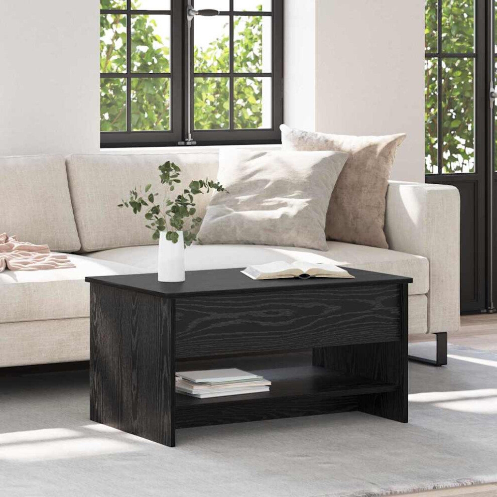 Vidaxl Coffee Table Oak 80 X 50.5 X 41.5 Cm Engineered Wood Black