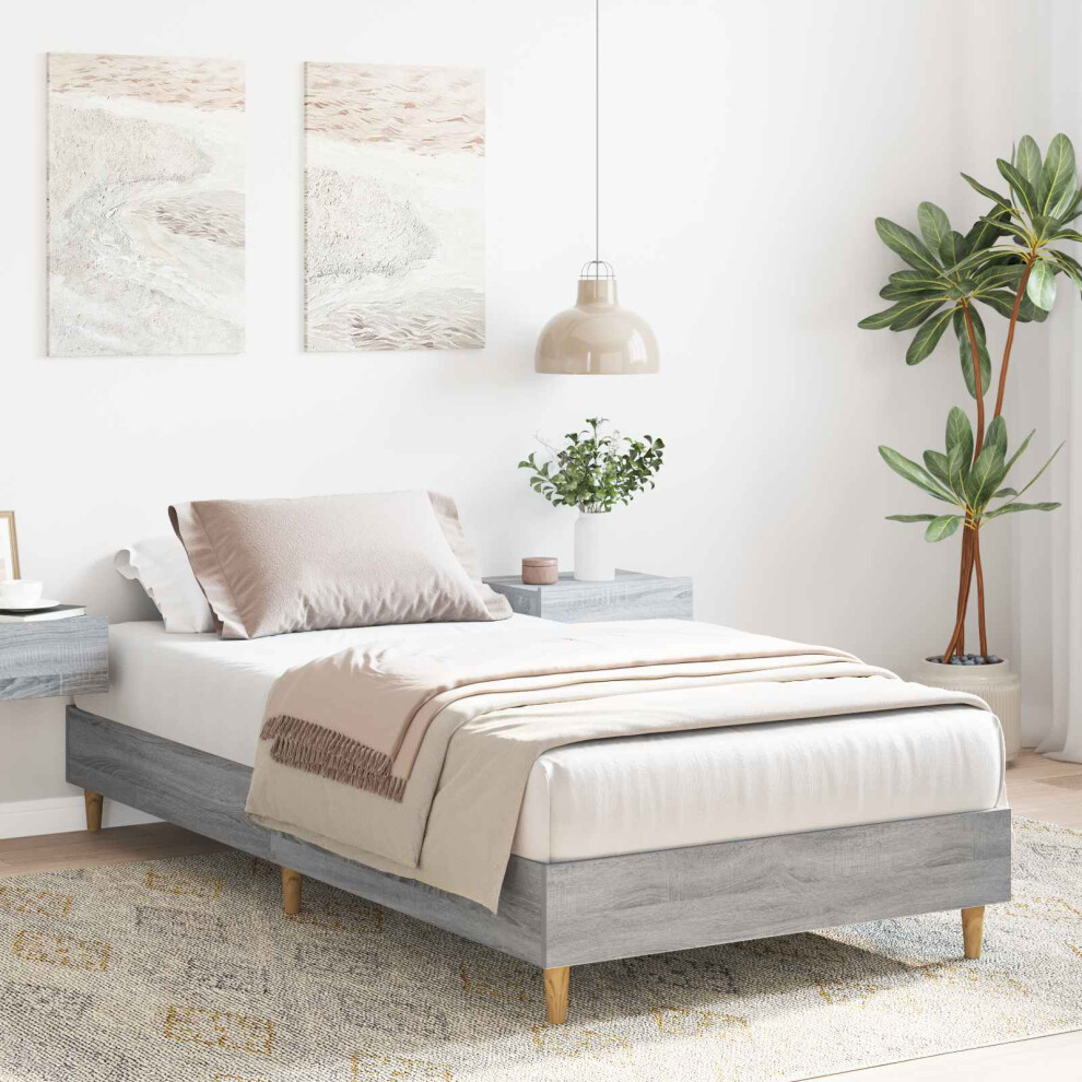 Vidaxl Bed Frame Grey Sonoma 80 X 200 Cm Engineered Wood