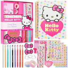 Hello Kitty Sanrio DIY Journal Kits Gifts for Girls Teens, A5 Spiral Notebooks, Sticker Sheets & Accessories, Arts & Crafts Sets Stationary Supplies,