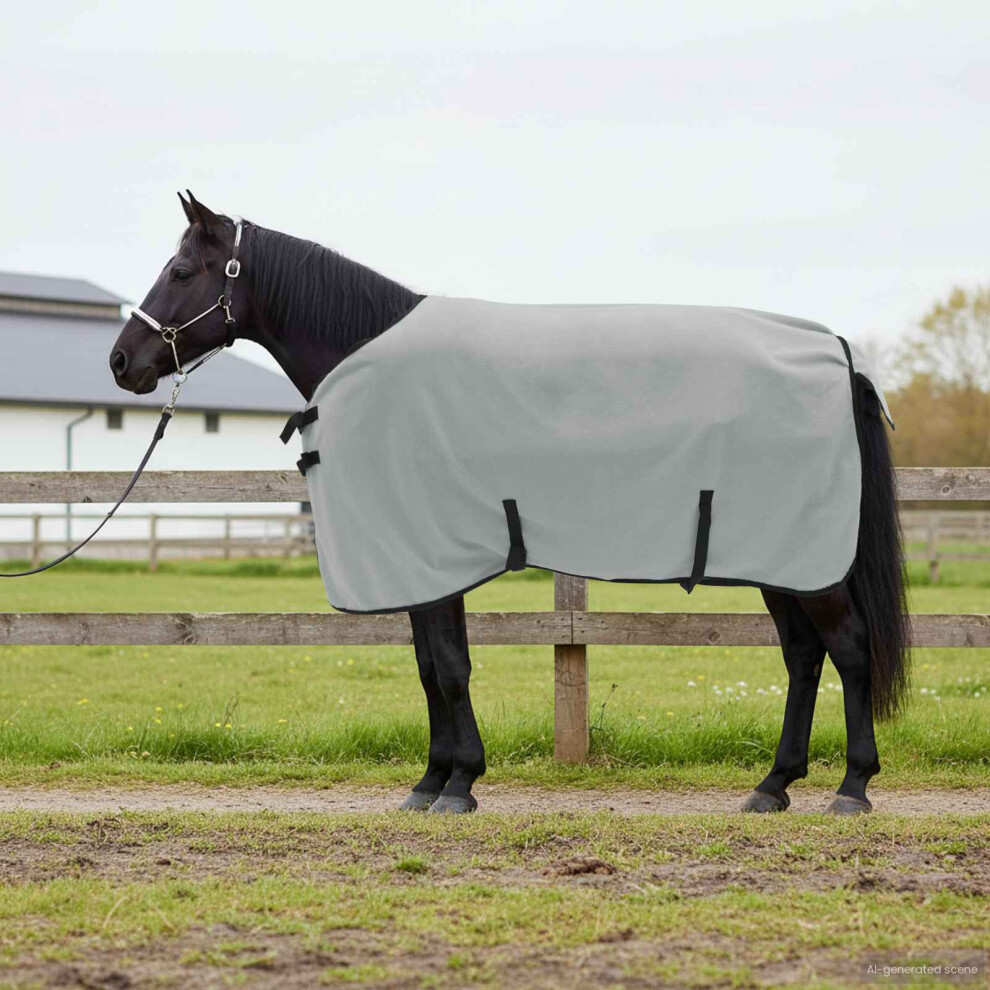 Vidaxl Horse Blanket Full Light Grey And Pink 115 Cm Polyester