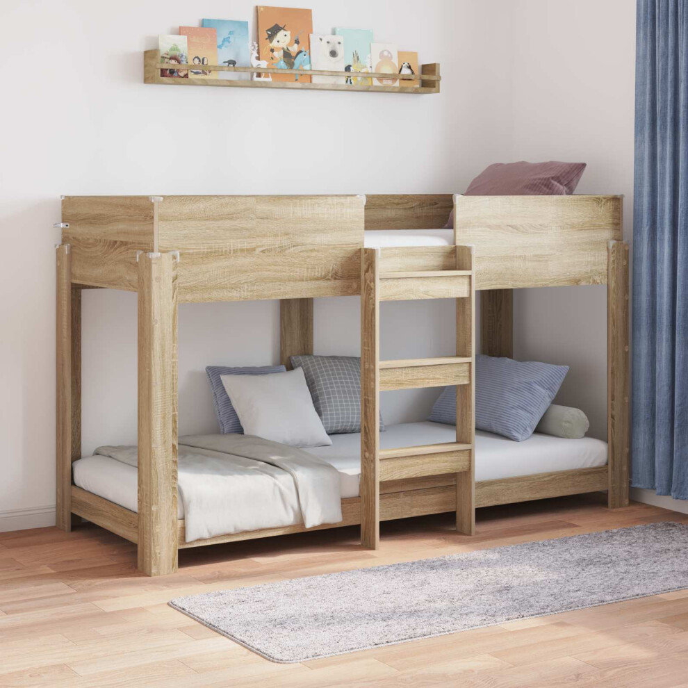 Vidaxl Bunk Bed For Kids Sonoma Oak 75 X 190 Cm Engineered Wood