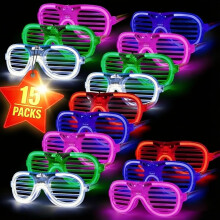 Kovim Neon Party Glasses - Light Up Glasses Glow for Christmas Birthday Festival Wedding Club 80s Dance Rave Disco Flashing Party Supplies Favors