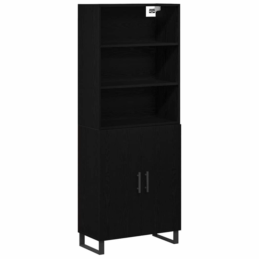 Vidaxl Highboard 2 Pcs Black Oak Engineered Wood