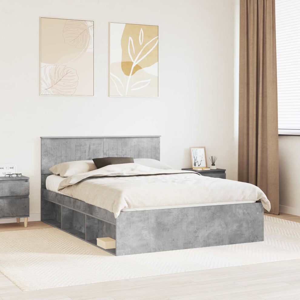 Vidaxl Bed Frame With Headboard Concerte 140 X 200 Cm Solid Pine Wood